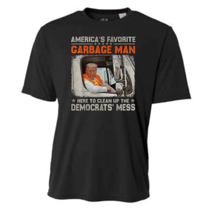 Trump AmericaS Favorite Garbage Man Trump In Trash Truck Cooling Performance Crew T-Shirt