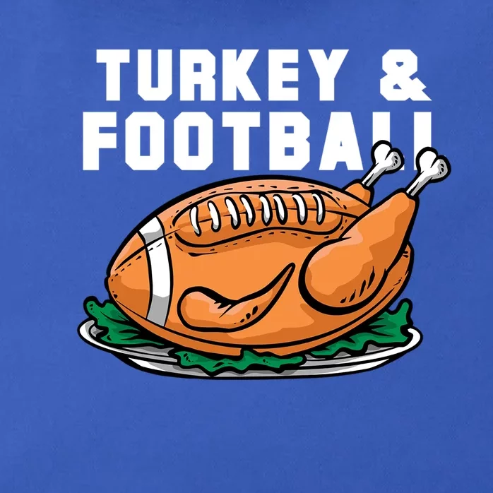 Turkey And Football Funny Thanksgiving Quarterback Meaningful Gift Zip Tote Bag