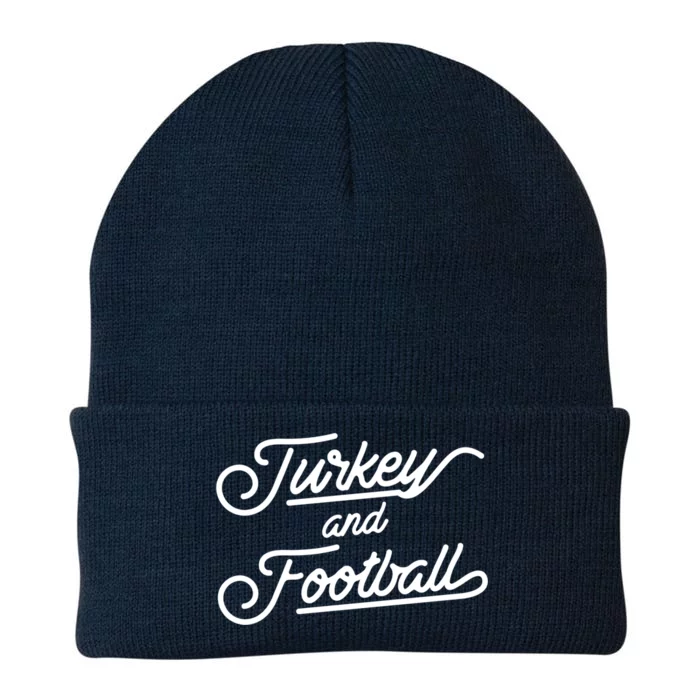 Turkey And Football Thanksgiving Funny Gift Knit Cap Winter Beanie