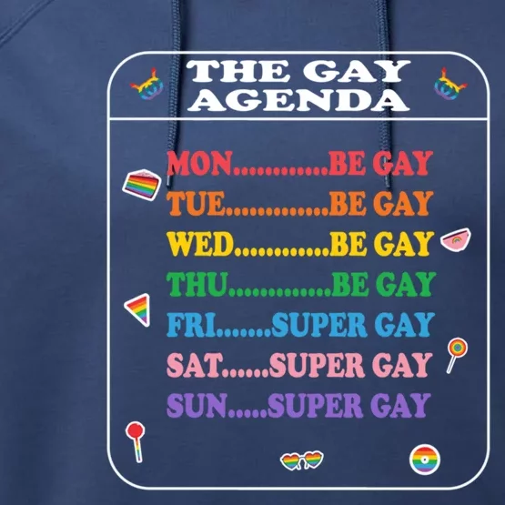 The Agenda Funny Pride Weekly Calendar Lgbtq Days Great Gift Performance Fleece Hoodie