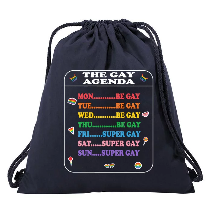 The Agenda Funny Pride Weekly Calendar Lgbtq Days Great Gift Drawstring Bag