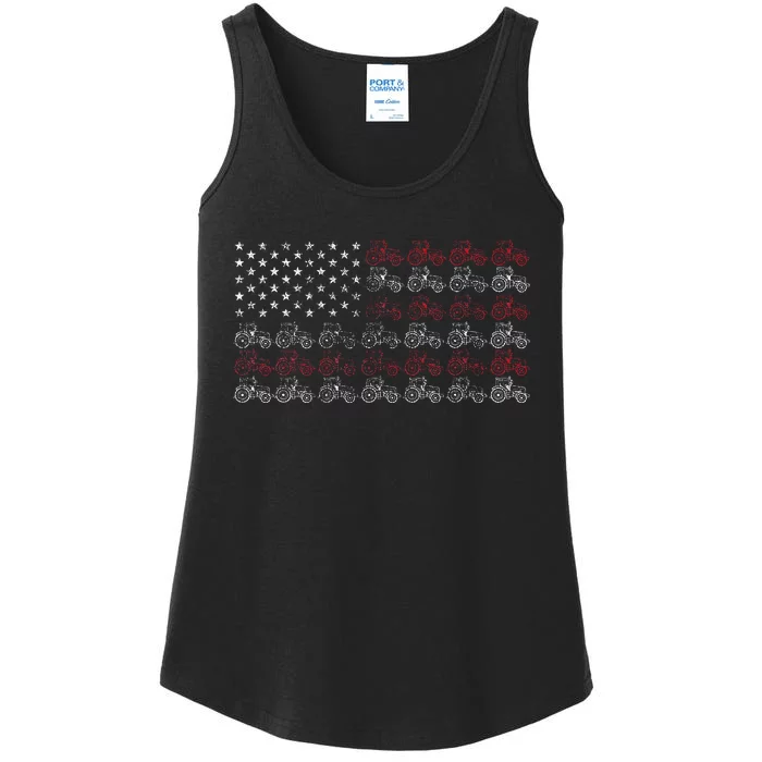 Tractor American Flag Farmer Ladies Essential Tank