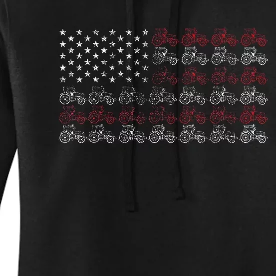 Tractor American Flag Farmer Women's Pullover Hoodie