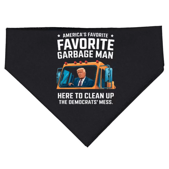 Trump AmericaS Favorite Garbage Man Trump In Trash Truck USA-Made Doggie Bandana