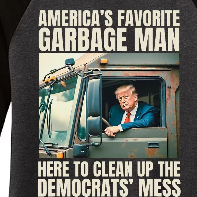 Trump AmericaS Favorite Garbage Man Trump In Trash Truck Women's Tri-Blend 3/4-Sleeve Raglan Shirt