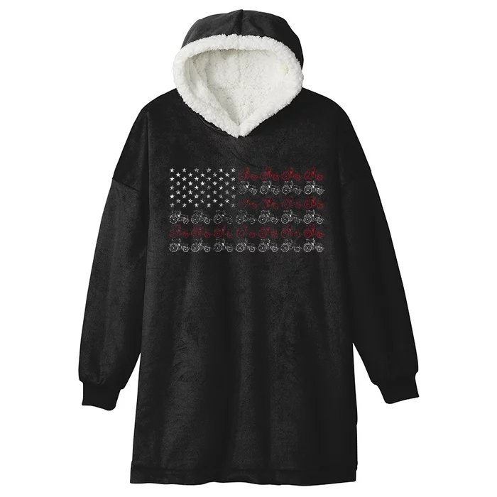 Tractor American Flag Farmer Hooded Wearable Blanket