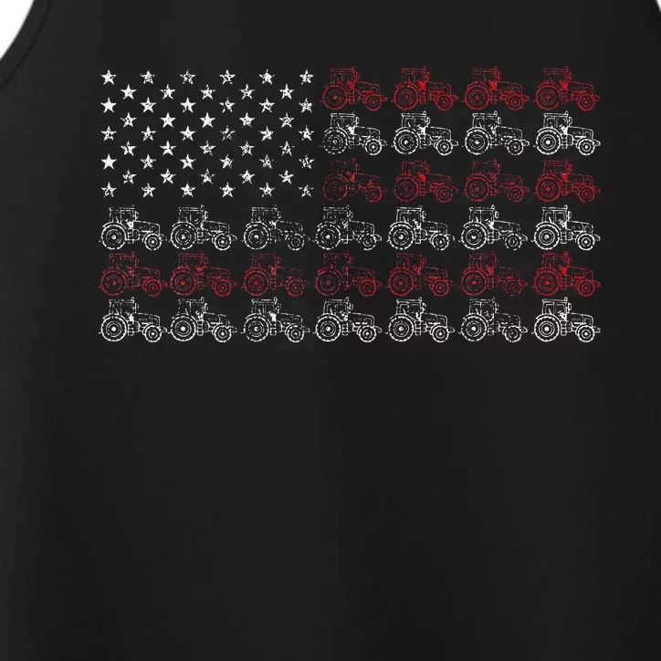 Tractor American Flag Farmer Performance Tank