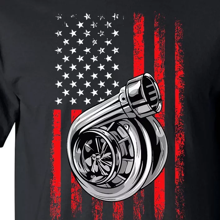 Turbo American Flag Racing Turbo Tall T-Shirt