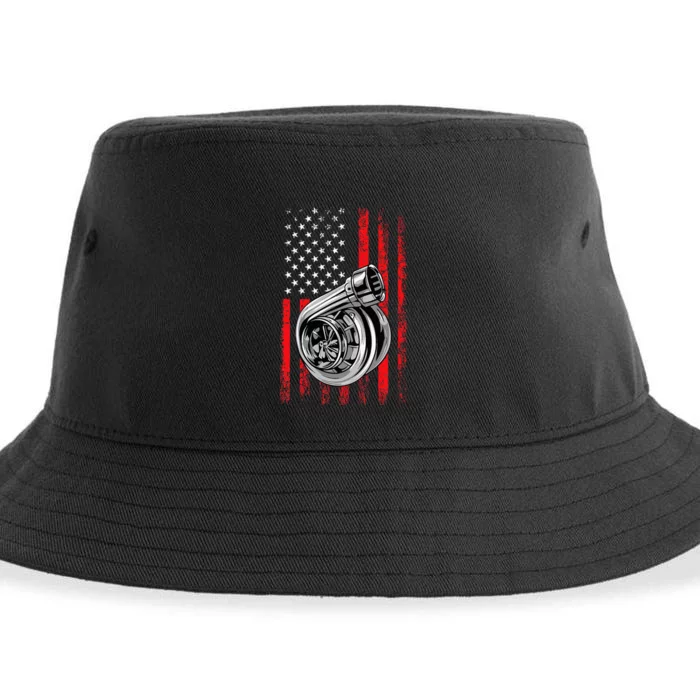 Turbo American Flag Racing Turbo Sustainable Bucket Hat