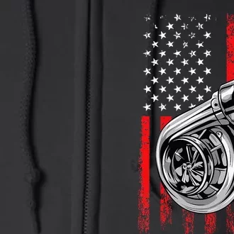 Turbo American Flag Racing Turbo Full Zip Hoodie