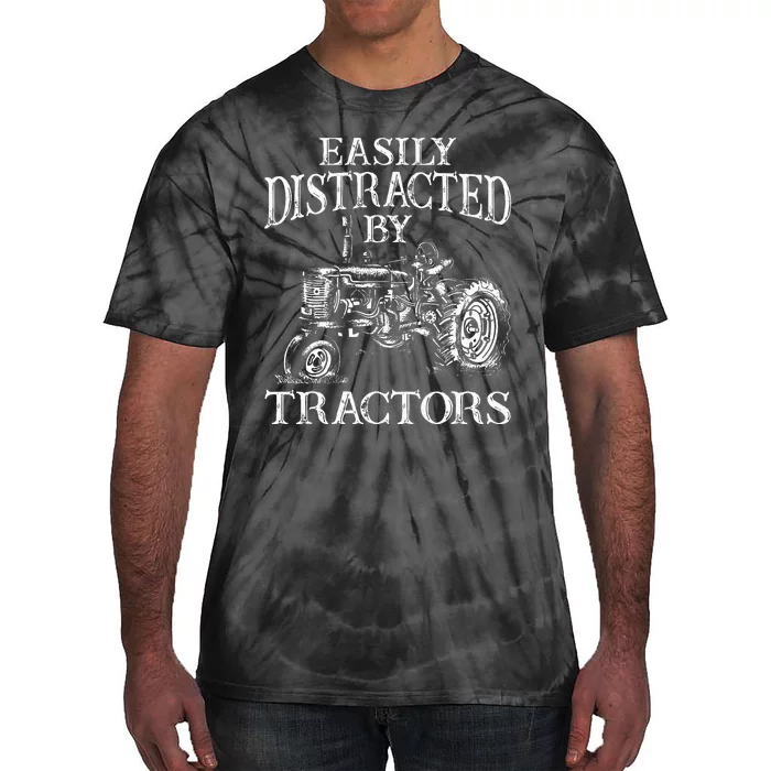 Tractor Art For Women Farming Agriculture Farmer Truck Tie-Dye T-Shirt