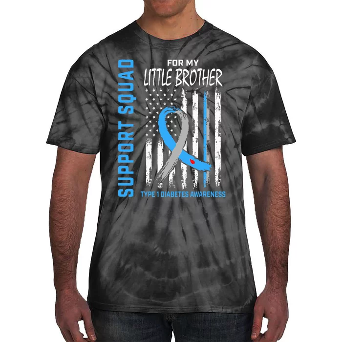 T1D Awareness Flag Little Brother Type 1 Diabetes Matching Tie-Dye T-Shirt