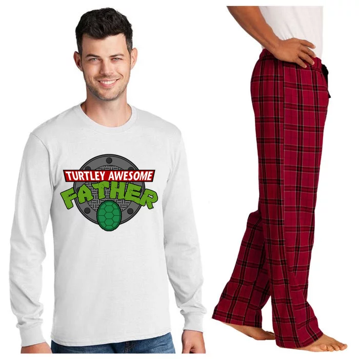 Turtley Awesome Father Awesome Fathers Day Long Sleeve Pajama Set