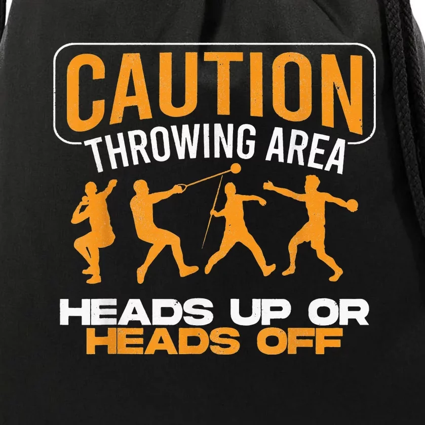 Track And Field Thrower Caution Throwing Area Shot Put Drawstring Bag