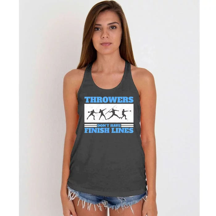 Track And Field Throwers Don't Have Finish Lines Discus Women's Knotted Racerback Tank