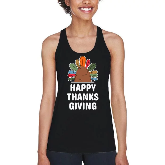 Thankful Autumn Fall Design Harvest Celebration Women's Racerback Tank