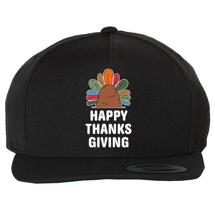 Thankful Autumn Fall Design Harvest Celebration Wool Snapback Cap