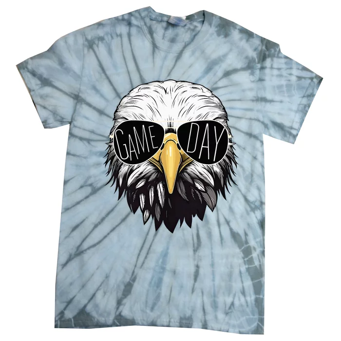 Touchdown American Football Game Day Thanksgiving Bald Eagle Tie-Dye T-Shirt