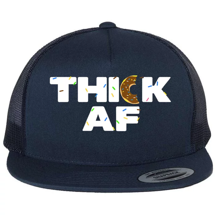 Thick AF Funny Donut Fitness Weightlifting Flat Bill Trucker Hat