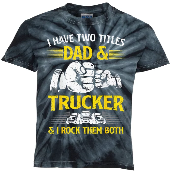 Trucker Accessories For Truck Driver Kids Tie-Dye T-Shirt