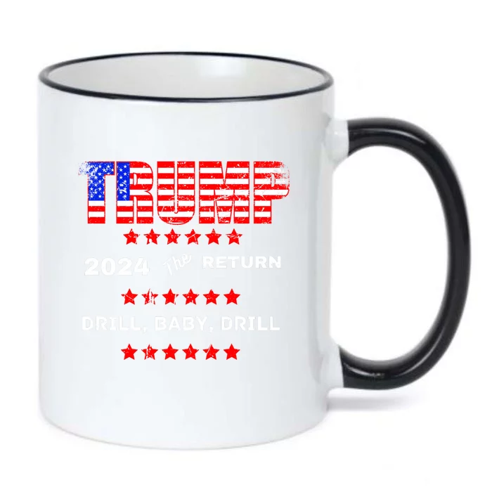 Trump American Flag Patriotic Fourth Of July Usa Drill Gift Black Color Changing Mug