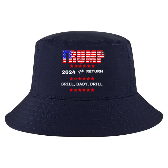 Trump American Flag Patriotic Fourth Of July Usa Drill Gift Cool Comfort Performance Bucket Hat