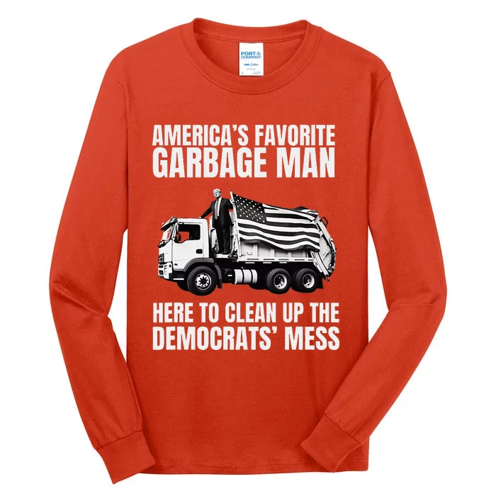 Trump AmericaS Favorite Garbage Man Trash Truck Tall Long Sleeve T-Shirt