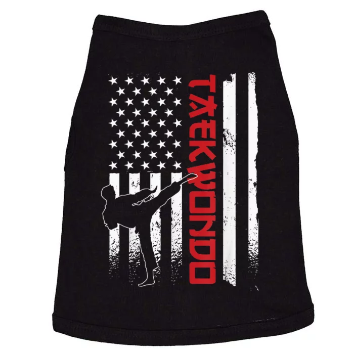 Taekwondo American Flag Taekwondo Fighter Us Flag Doggie Tank