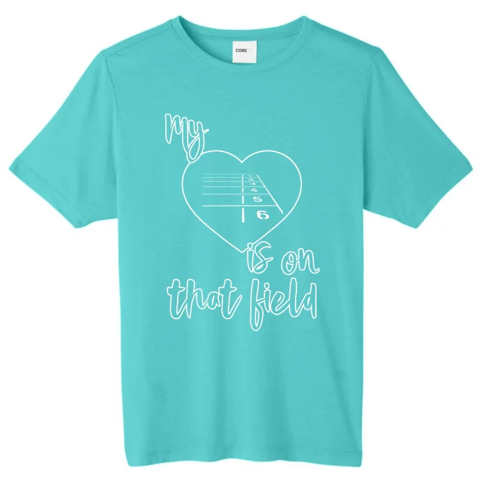 Track And Field Mom My Heart Is On That Field Funny Gift ChromaSoft Performance T-Shirt