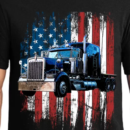 Trucker American Flag Truck Driver Gift Truck Driver Gift Pajama Set