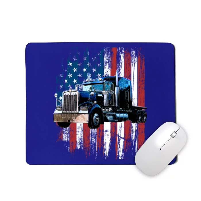 Trucker American Flag Truck Driver Gift Truck Driver Gift Mousepad