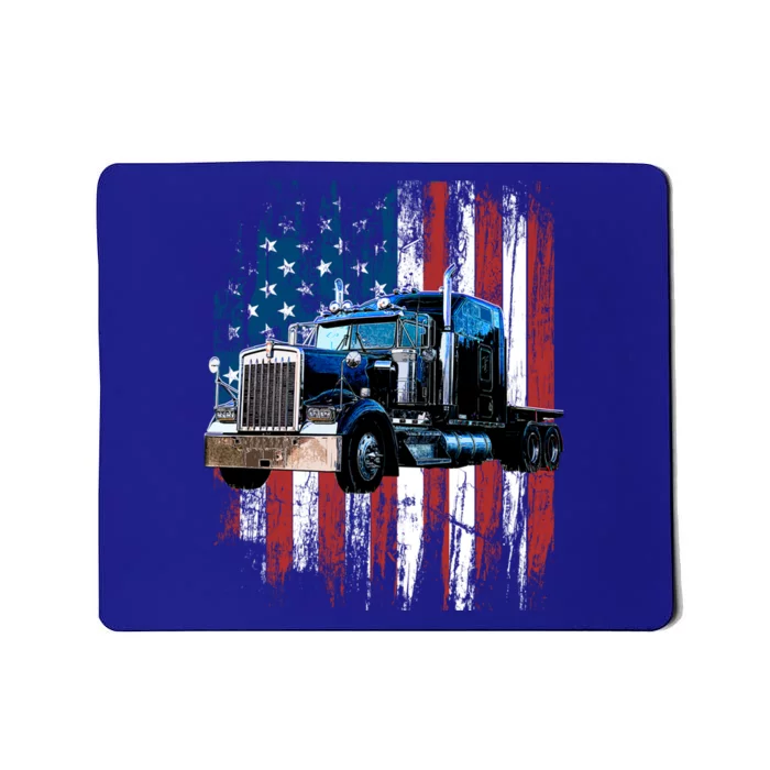 Trucker American Flag Truck Driver Gift Truck Driver Gift Mousepad