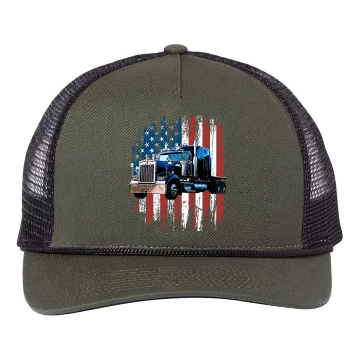 Trucker American Flag Truck Driver Gift Truck Driver Gift Retro Rope Trucker Hat Cap