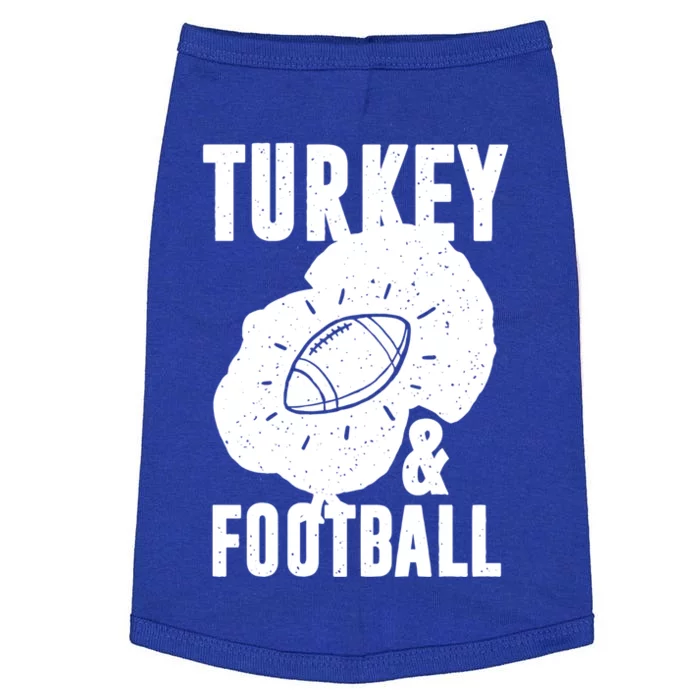 Turkey And Football Gift Thanksgiving Football Gift Doggie Tank