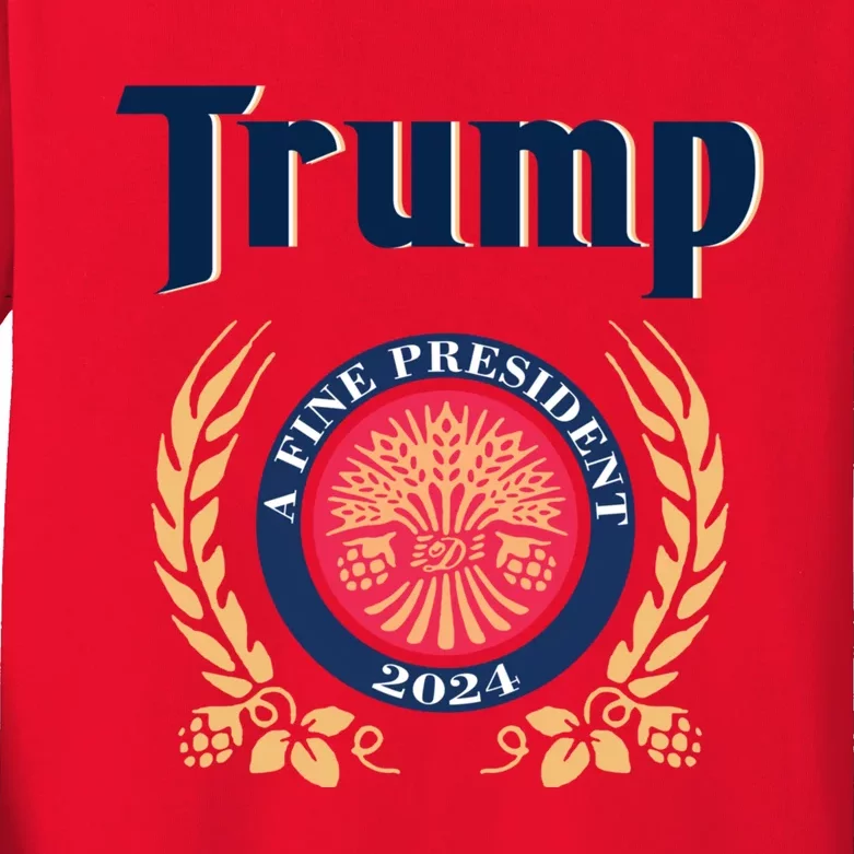 Trump A Fine President 2024 Kids Long Sleeve Shirt