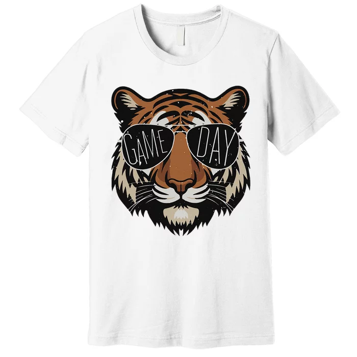 Touchdown American Football Game Day Thanksgiving Tiger Cool Premium T-Shirt