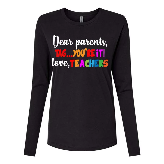 Tag You're It Love Teachers Womens Cotton Relaxed Long Sleeve T-Shirt