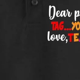 Tag You're It Love Teachers Dry Zone Grid Performance Polo