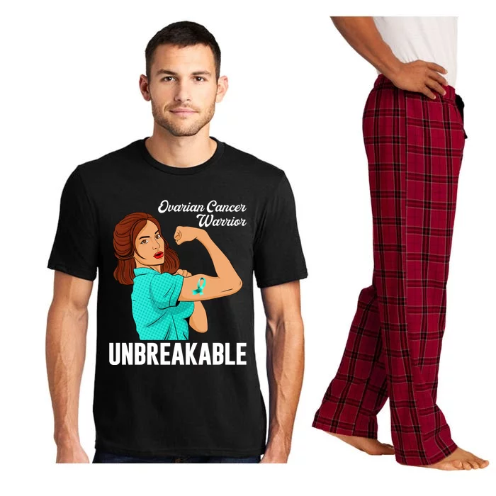 Tee Awareness Gift Ovarian Cancer Warrior Unbreakable Gift Pajama Set