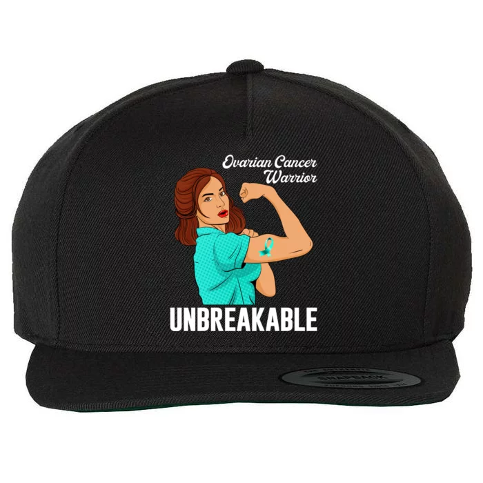 Tee Awareness Gift Ovarian Cancer Warrior Unbreakable Gift Wool Snapback Cap