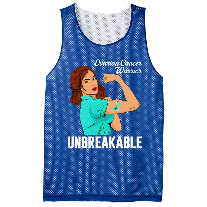 Tee Awareness Gift Ovarian Cancer Warrior Unbreakable Gift Mesh Reversible Basketball Jersey Tank