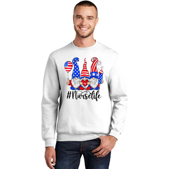 Three American Gnomes Nurses 4th Of July Nurse Life Sweatshirt