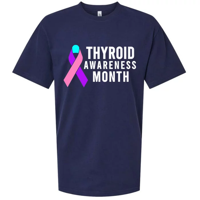 Thyroid Awareness Gift Cute Gift Thyroid Awareness Month Gift Sueded Cloud Jersey T-Shirt