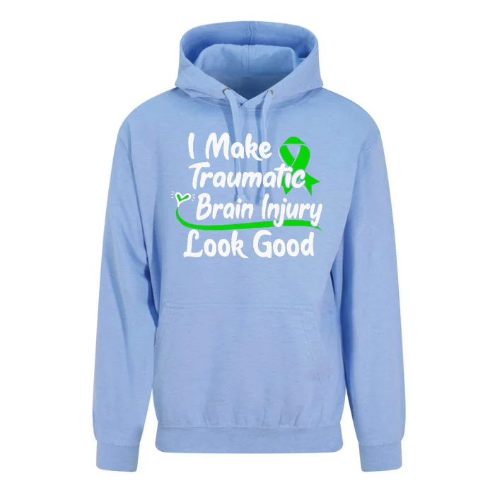 TBI Awareness Gift I Make Traumatic Brain Injury Look Good Unisex Surf Hoodie