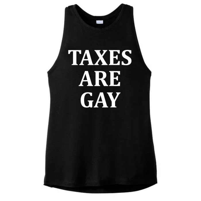 Taxes Are Gay Funny Ladies Tri-Blend Wicking Tank