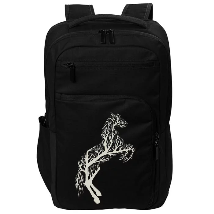 Tree and Horse in Forest Animal Nature Horse Impact Tech Backpack