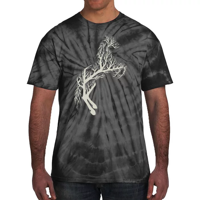 Tree and Horse in Forest Animal Nature Horse Tie-Dye T-Shirt