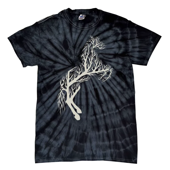 Tree and Horse in Forest Animal Nature Horse Tie-Dye T-Shirt