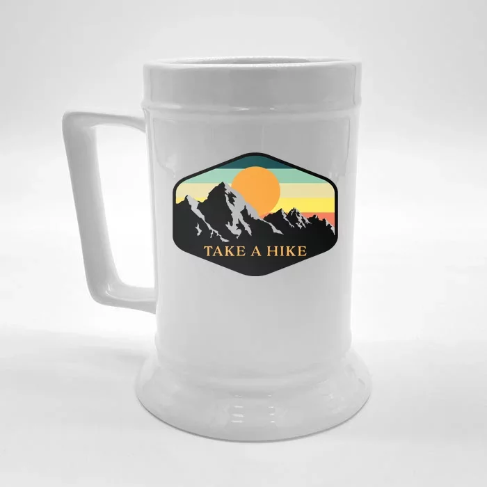 TAKE A HIKE RETRO VINTAGE OUTDOOR HIKING Front & Back Beer Stein