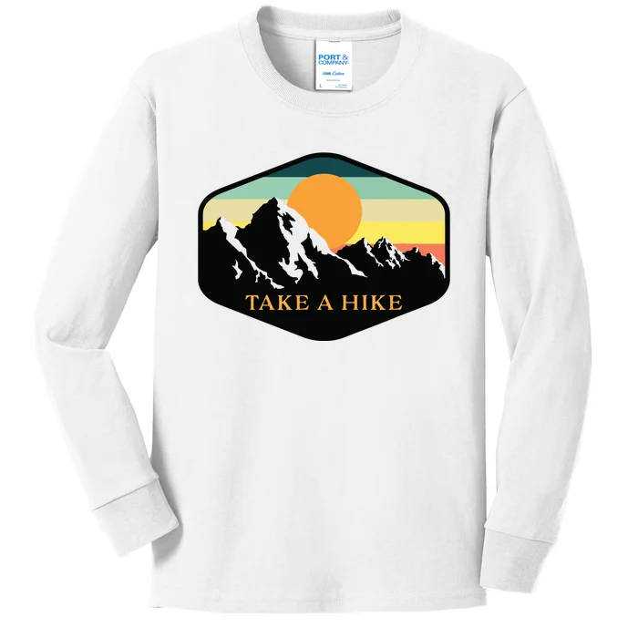 TAKE A HIKE RETRO VINTAGE OUTDOOR HIKING Kids Long Sleeve Shirt